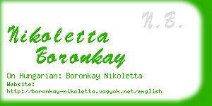 nikoletta boronkay business card